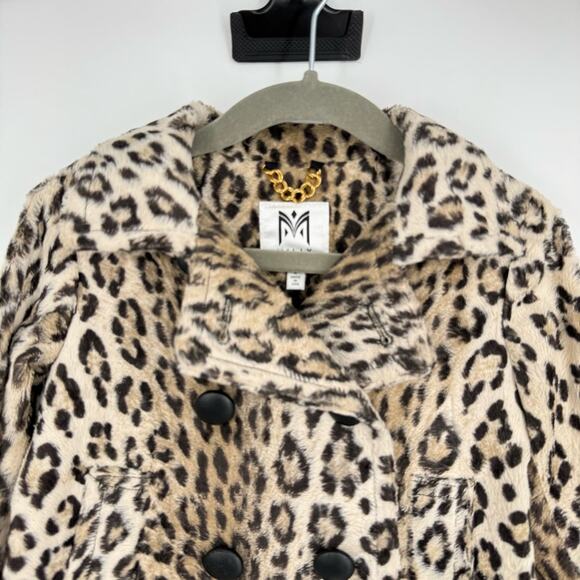 Milly Minis Girl's Animal Print Faux Fur‎ Coat Size 2 - Picture 2 of 13